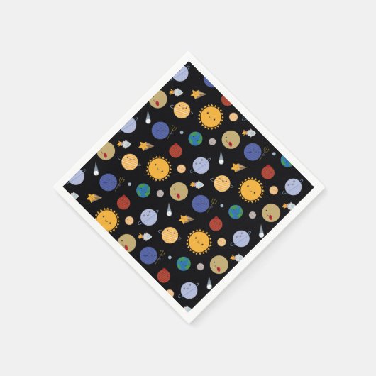 Kawaii-Sonnensystem Serviette (Ecke)