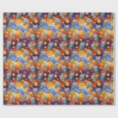 Kawaii Space Bunnies & Donuts Galactic Pattern Geschenkpapier (Flach)