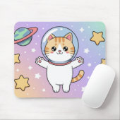 Kawaii Space Cat Astronaut Mouse Pad Mousepad (Mit Mouse)