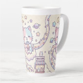 Kawaii Space Cat Drinking Boba Latte Mug  Milchtasse (Rechte Ecke)