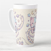 Kawaii Space Cat Drinking Boba Latte Mug  Milchtasse (Linke Ecke)