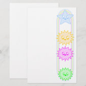 KAWAII SPACEY STERNE UND PLASMA-SONNEN WOW BRIEFPAPIER (Vorne/Hinten)