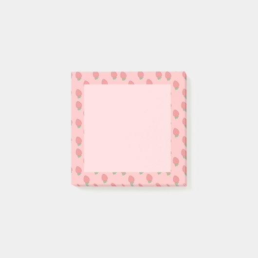 Kawaii Spanisch Rosa Erdbeeren Post-it Klebezettel (Vorderseite)