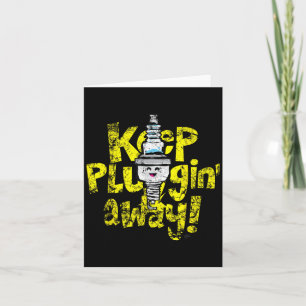 Kawaii Spark Plug-Behalt-Pluggin Away Motivierend  Karte