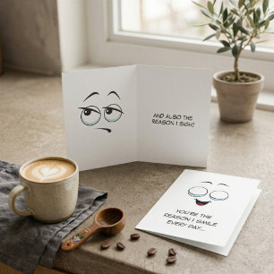 Kawaii Spaß Liebe Emoticon Funny Valentinstag Karte