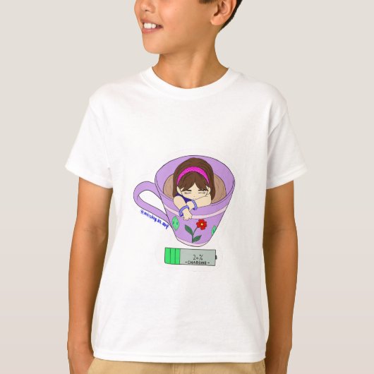 Kawaii Spaß Niedliche Batterieladung Zeit Kinder T T-Shirt (Vorderseite)