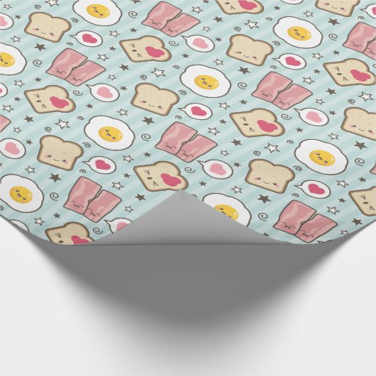 Kawaii Speck u. Spiegelei-Deconstructed Sandwich Geschenkpapier (Ecke)