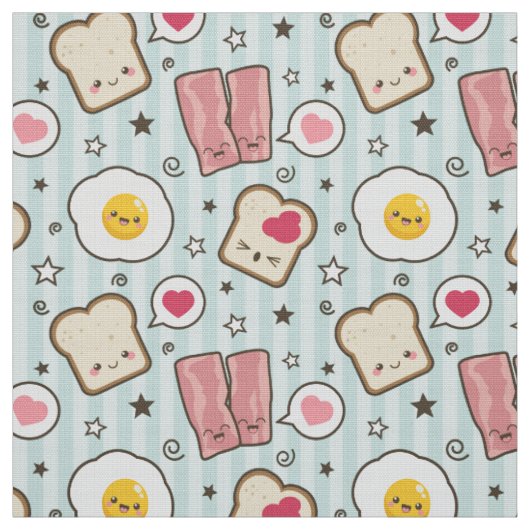 Kawaii Speck u. Spiegelei-Deconstructed Sandwich Stoff (Muster)