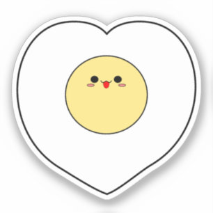 Kawaii Spiegelei-Vinyl-Aufkleber Herzform Aufkleber