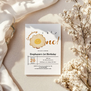 Kawaii Spiegelei zum 1. Geburtstag Einladung