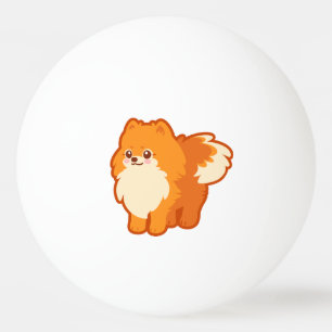 Kawaii Spitz-Cartoon-Hund Tischtennisball