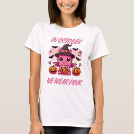 Kawaii Spooky Jahreszeit Rosa Hexendrachendesign T-Shirt