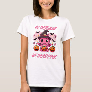 Kawaii Spooky Jahreszeit Rosa Hexendrachendesign T-Shirt