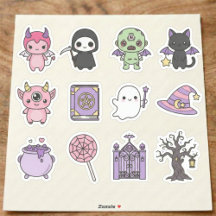 Kawaii Spooky & Niedliches Halloween-Stickerpack