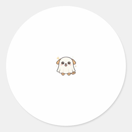 Kawaii Spooky Season Dog � Halloween Pup Classic T Runder Aufkleber (Vorderseite)