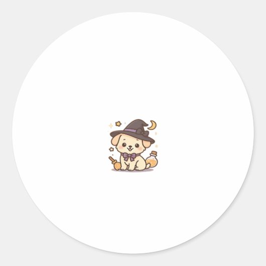 Kawaii Spooky Season Dog � Halloween Pup Classic T Runder Aufkleber (Vorderseite)