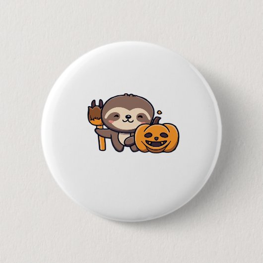 kawaii spooky sloth Klassischer T - Shirt Button (Vorderseite)