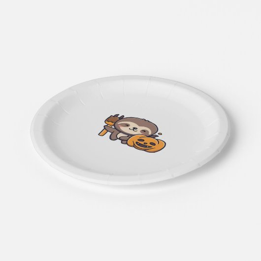 kawaii spooky sloth Klassischer T - Shirt Pappteller (Schrägansicht)