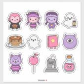 Kawaii Spooky Sweethearts Sticker Pack (Blatt)