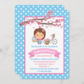 Kawaii Spring Cherry Blossoms Girl Birthday Party Einladung (Vorne/Hinten)