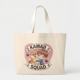 Kawaii Squad Shiba Inu Dog Lover Chibi Art Anime Jumbo Stoffbeutel