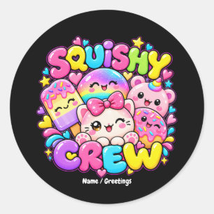 Kawaii Squishy Crew Süße Pastell Bonbon Anime Kuns Runder Aufkleber