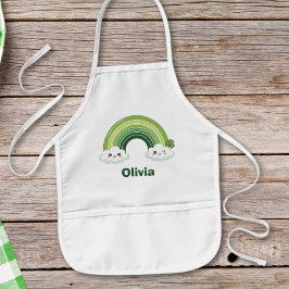 Kawaii St. Patrick’s Day Green Rainbow Kinderschürze