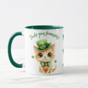 Kawaii St. Patrick's Day Cat Tasse - Niedliche Luc