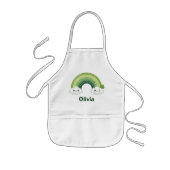 Kawaii St. Patrick's Day Grüne Regenbogen Kinderschürze (Vorne)