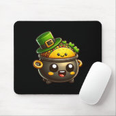 Kawaii St. Patricks' Day Pot O Tacos Irisch-Mexika Mousepad (Mit Mouse)