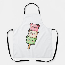 Kawaii Stacked Bear Ice Cream Illustration Schürze