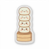 Kawaii Stacked Dumpling Bamboo Steamer Aufkleber (Vorderseite)