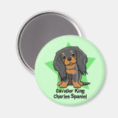 Kawaii Star B&T Cavalier King Charles Spaniel Magnet (Vorderseite/Rückseite)