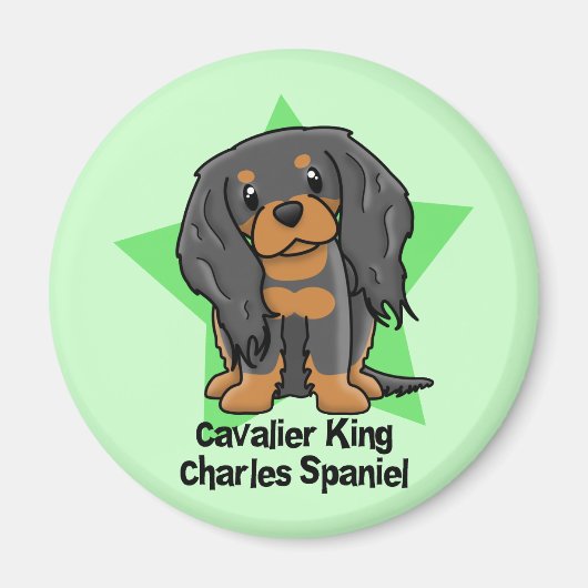 Kawaii Star B&T Cavalier King Charles Spaniel Magnet (Vorne)