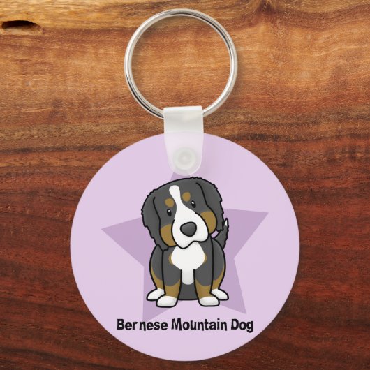 Kawaii Star Bernese Mountain Dog Schlüsselanhänger (Vorderseite)