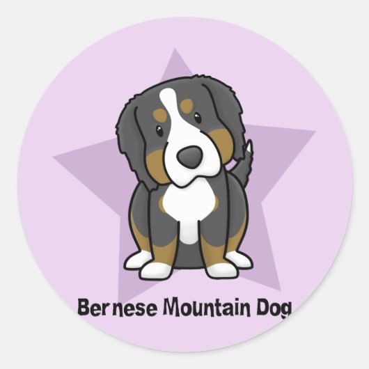 Kawaii Star Bernese Mountain Dog Stickers (Vorderseite)
