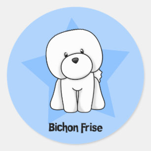 Kawaii Star Bichon Frise Runder Aufkleber