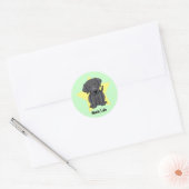 Kawaii Star Black Lab Runder Aufkleber (Umschlag)