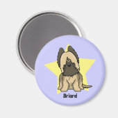 Kawaii Star Briard Magnet (Vorderseite/Rückseite)