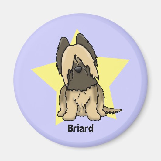 Kawaii Star Briard Magnet (Vorne)