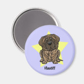 Kawaii Star Brindle Mastiff Magnet (Vorderseite/Rückseite)