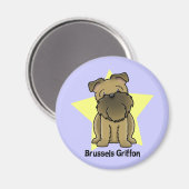 Kawaii Star Brussels Griffon Magnet (Vorderseite/Rückseite)