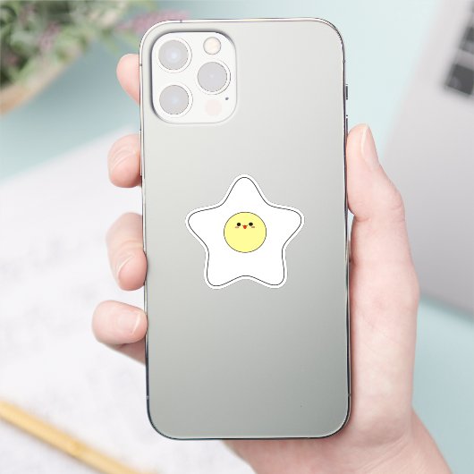 Kawaii Star Fried Egg Vinyl Sticker (Telefon)