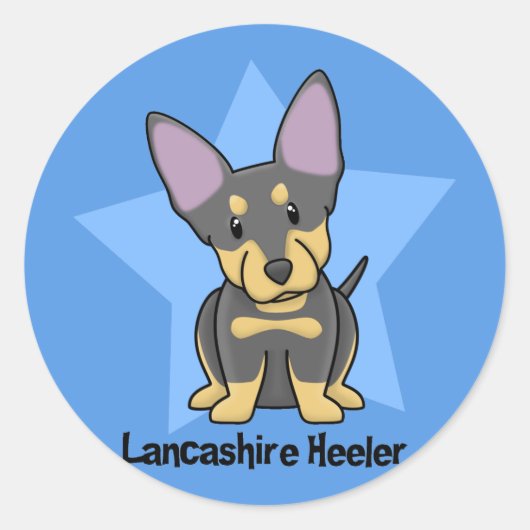 Kawaii Star Lancashire Heeler Runder Aufkleber (Vorderseite)