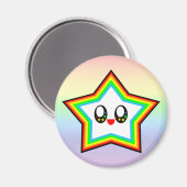 KAWAII STAR RAINBOW GLÜCKLICHES GESICHT LUCKY MAGNET (Vorderseite/Rückseite)