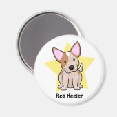 Kawaii Star Red Heeler Magnet (Vorderseite/Rückseite)