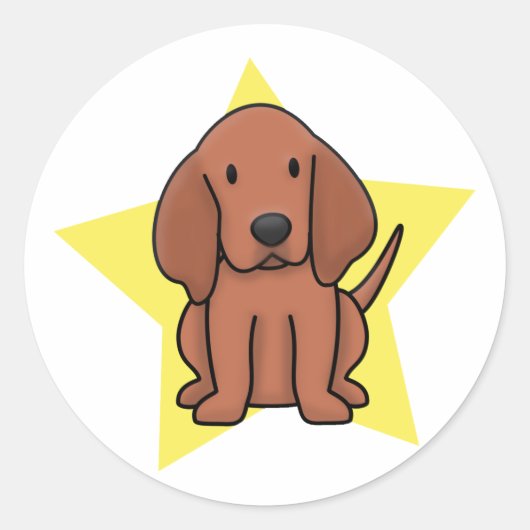 Kawaii Star Redbone Coonhound Runder Aufkleber (Vorderseite)
