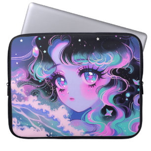 Kawaii-Star-Sea-Mädchen unter kosmischen Wellen Laptopschutzhülle