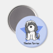 Kawaii Star Tibetan Terrier Magnet (Vorderseite/Rückseite)