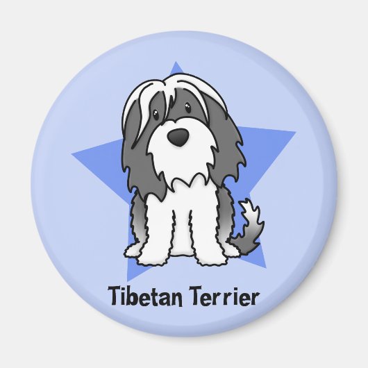 Kawaii Star Tibetan Terrier Magnet (Vorne)